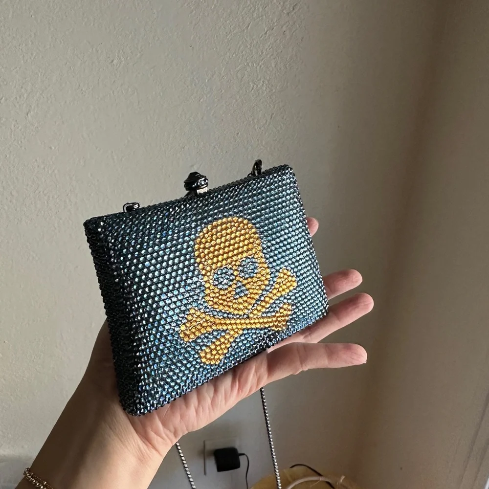 Super cute skull gem filled clutch/evening bag